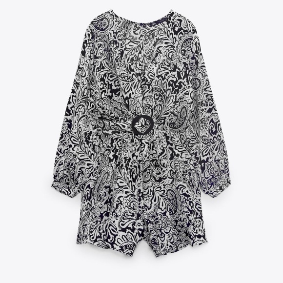 Black and white print dressy romper - Picture 8 of 9